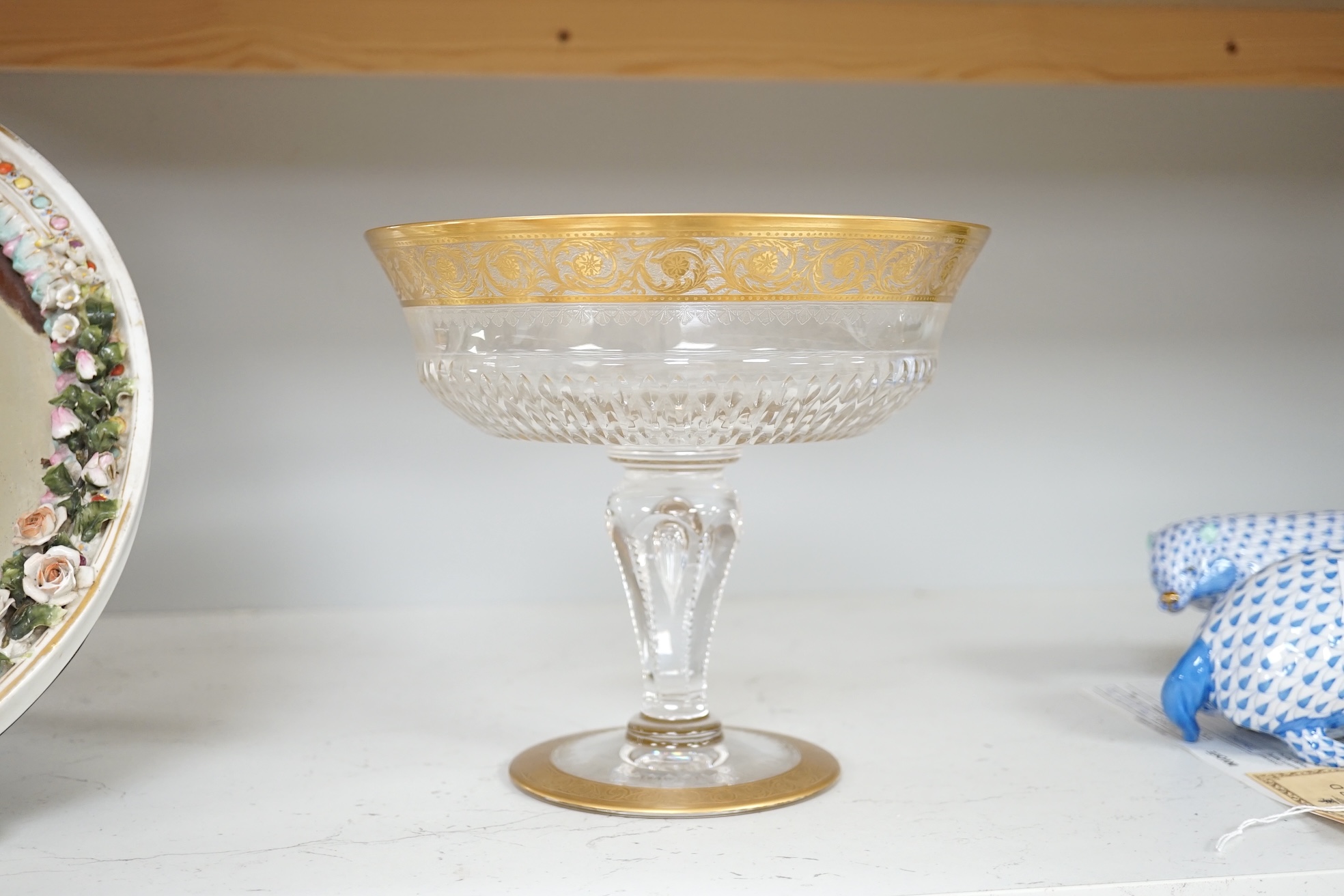 A St Louis gilt glass bowl, 19cm high. Condition - good.